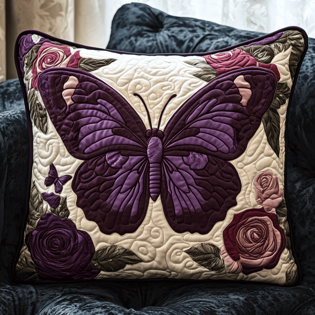 Butterfly Dreams Quilted Pillow Case NCU0VH2089