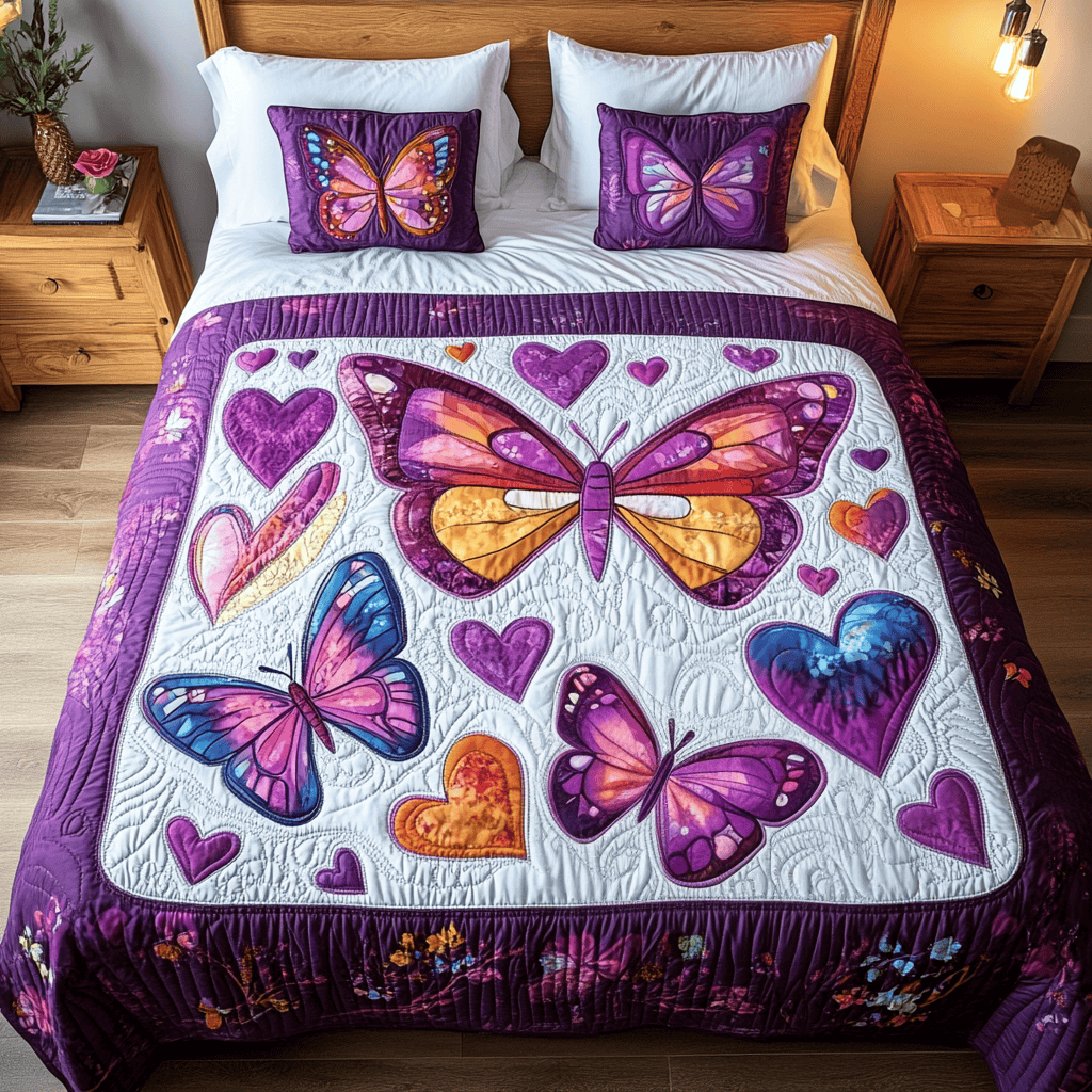 Sky Dancers 3-Piece Quilted Bedding Set NCU0VH1392