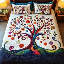 Branches of Harmony 3-Piece Quilted Bedding Set NCU0NT2670