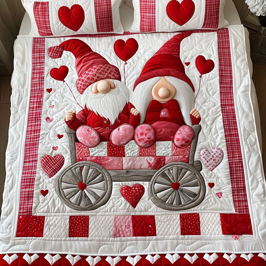 Gnome Love Tales 3-Piece Quilted Bedding Set NCU0NT2609