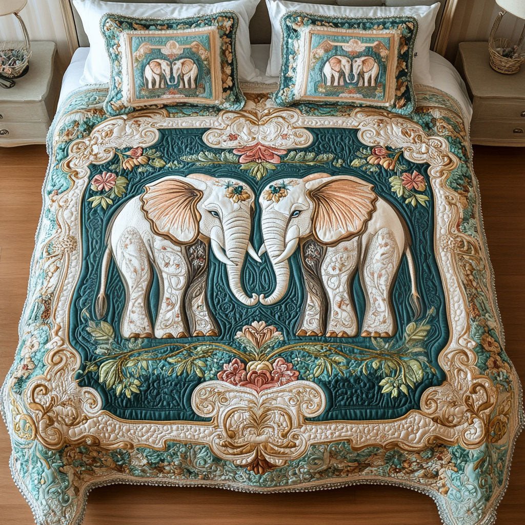 Trunk to Heart 3-Piece Quilted Bedding Set NCU0NT2623