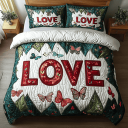 Garden of Love 3-Piece Quilted Bedding Set NCU0DK3161