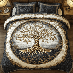 Whispers Of Life 3-Piece Quilted Bedding Set NCU0VL855