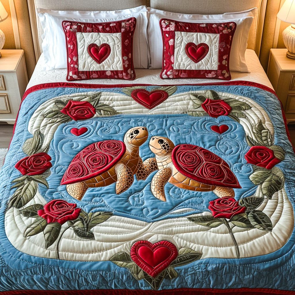 Forever Turtley 3-Piece Quilted Bedding Set NCU0NT2644