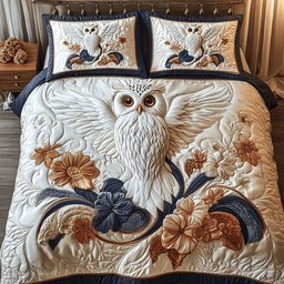 Cosmic Feather 3-Piece Quilted Bedding Set NCU0VH1465