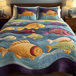 Sea Breeze 3-Piece Quilted Bedding Set NCU0VH1588