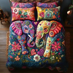 Gentle Giants of Love 3-Piece Quilted Bedding Set NCU0PT2984