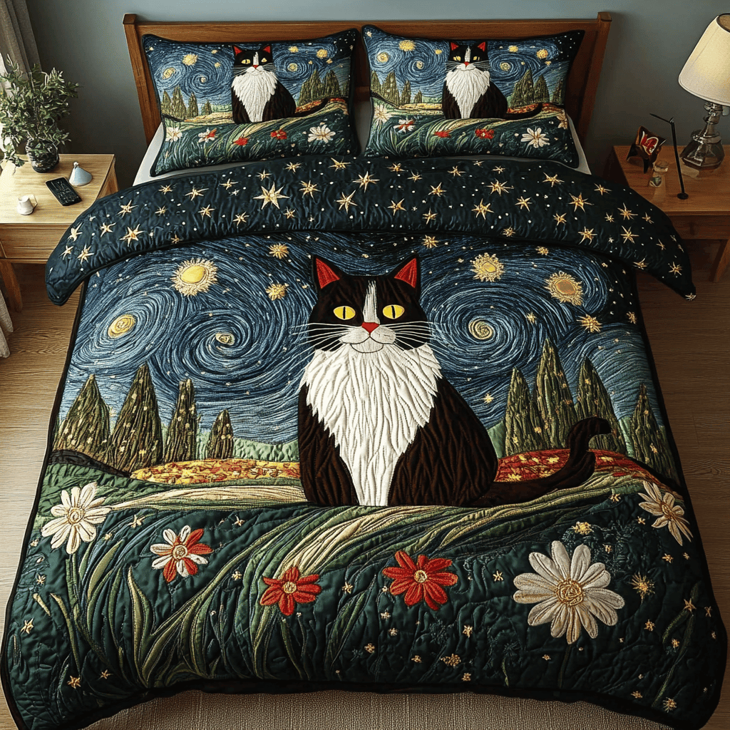 Claws And Comfort 3-Piece Quilted Bedding Set NCU0DK3087