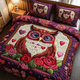 Nature Valentine 3-Piece Quilted Bedding Set NCU0NT2666