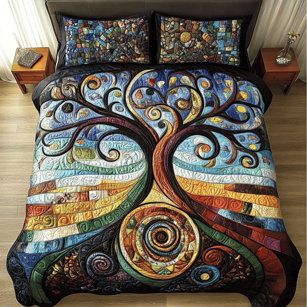 Celestial Canopy 3-Piece Quilted Bedding Set NCU0VL847