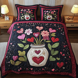 Heartstrings Harmony 3-Piece Quilted Bedding Set NCU0TL2357