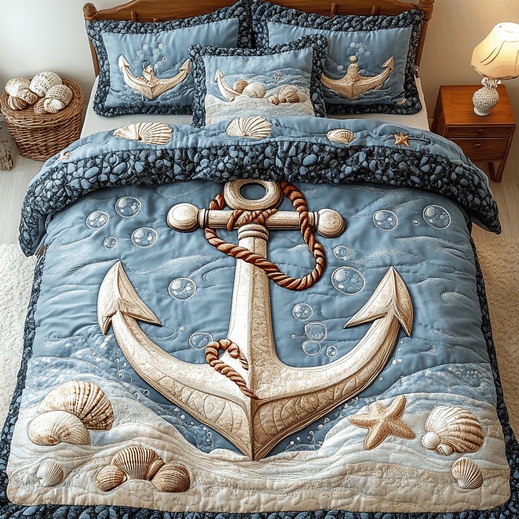 Coastal Dreams 3-Piece Quilted Bedding Set NCU0VL877