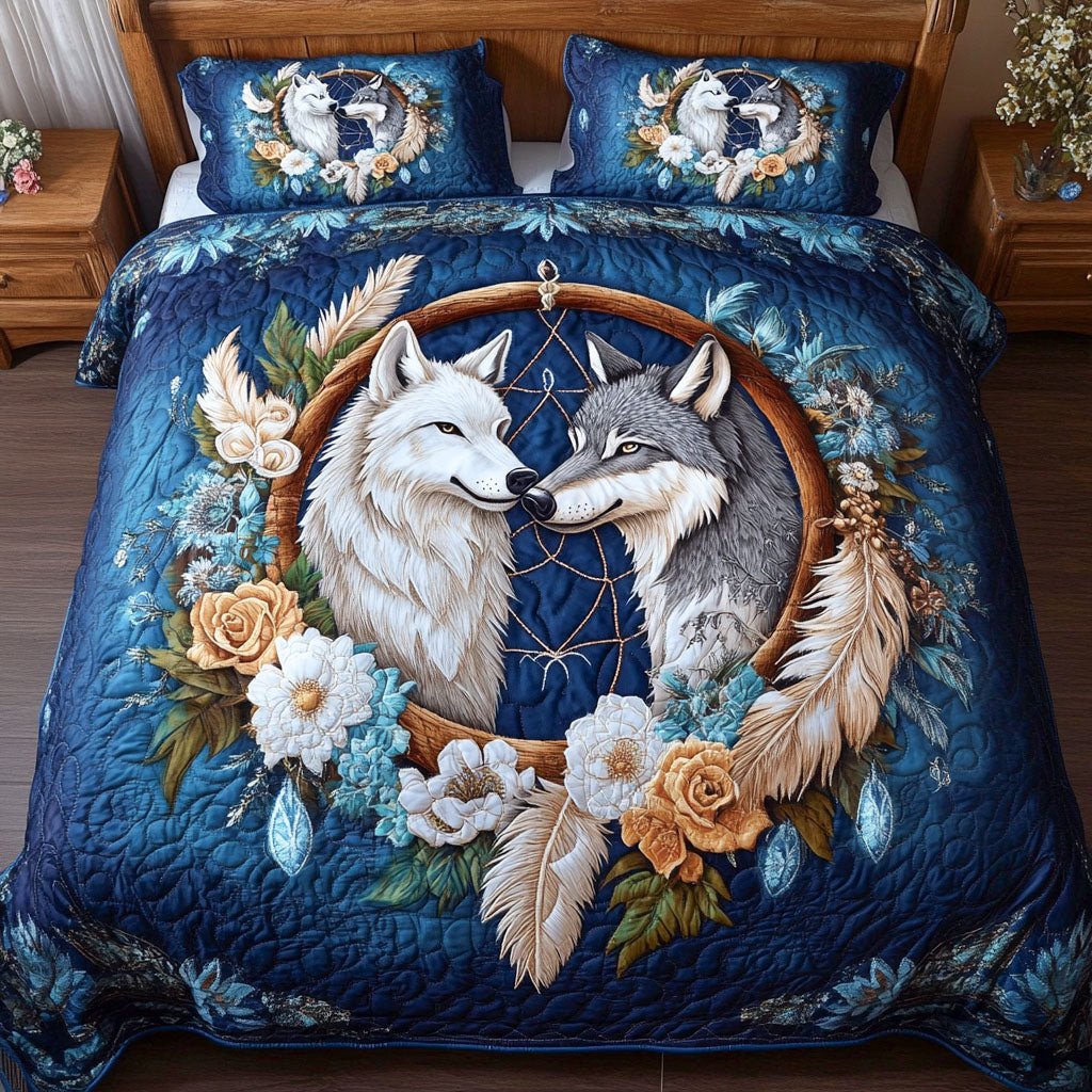 Lunar Howl 3-Piece Quilted Bedding Set NCU0NT2551