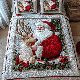 Christmas Spirit 3-Piece Quilted Bedding Set NCU0VH1296