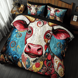 Charming Cow 3-Piece Quilted Bedding Set NCU0TL2378
