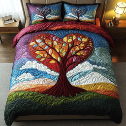 Vibrant Roots of Love 3-Piece Quilted Bedding Set NCU0DK3180