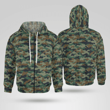 zip hoodie camouflage camo army military print