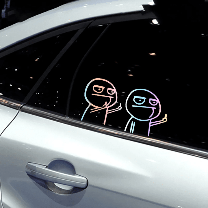FUNNY MIDDLE FINGER REFLECTIVE STICKER