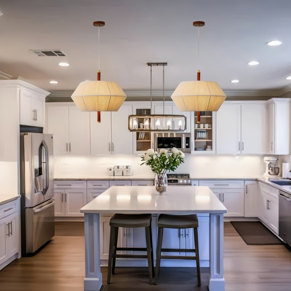 What Height Should Wicker Hanging Lights Be Over Kitchen Island - Zepboo