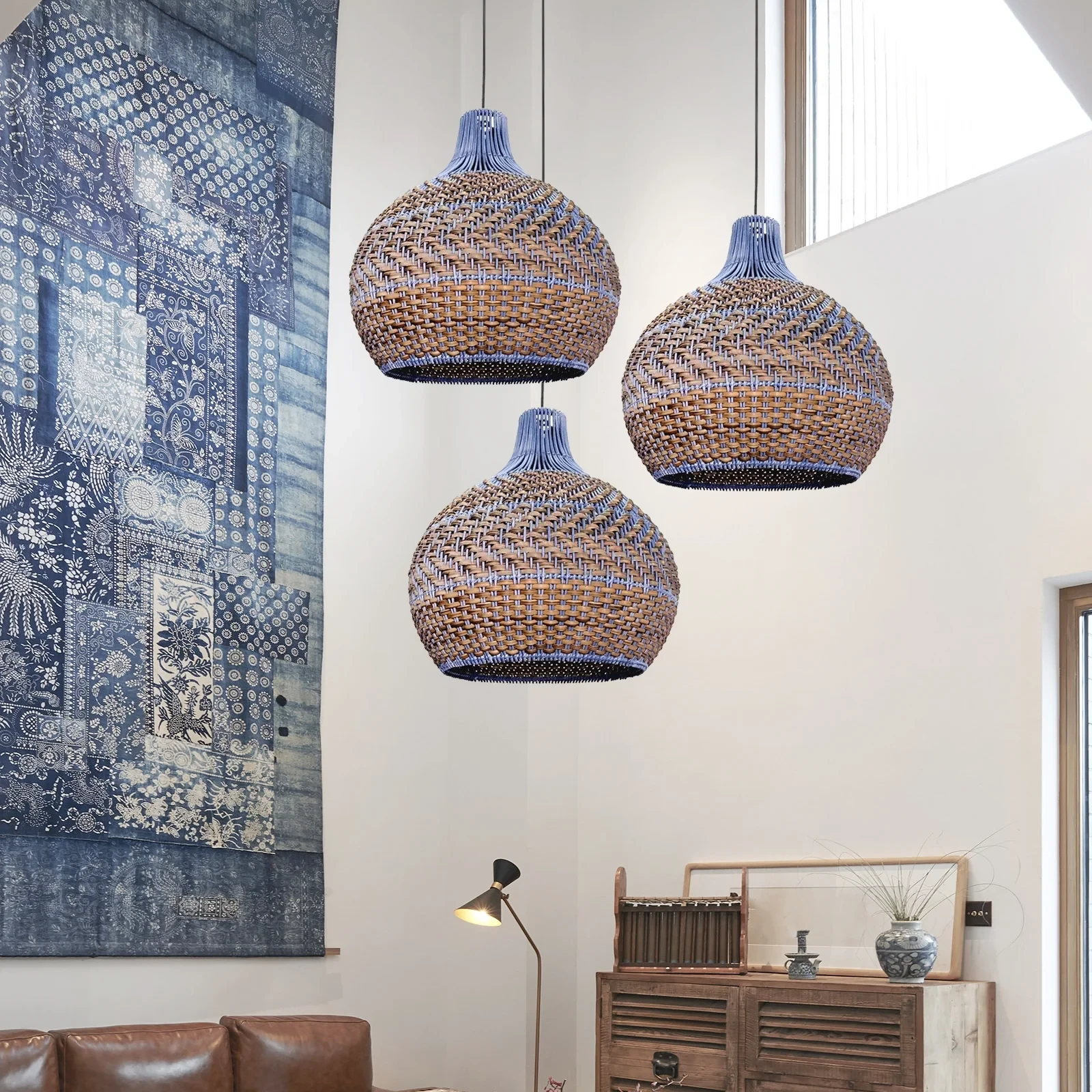 Blue Rattan Pendant Light: Zepboo’s Guide to Coastal-Chic Lighting - Zepboo