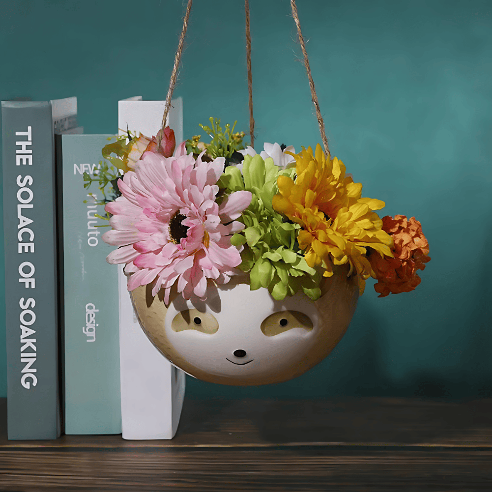 Ceramics Sloth Plant Hanger Pot for Home Decor, home decoration, kids room decoration, cheap home decoration